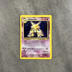 Pokemon TCG Alakazam Base Set 1/102 Holo Rare 80 HP Wizards 1999 Card Vintage - Image 1