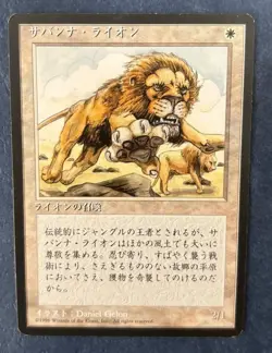 MTG JAPANESE BLACK BORDERED SAVANNAH LIONS FBB MAGIC THE GATHERING WHITE RARE #B - Image 3