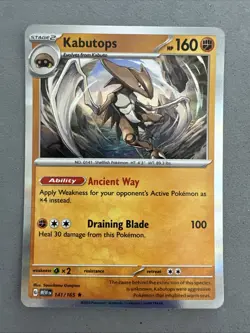Pokemon TCG * Scarlet & Violet 151 * 141/165 Kabutops Rare * HOLO * FRESH PK - Image 1
