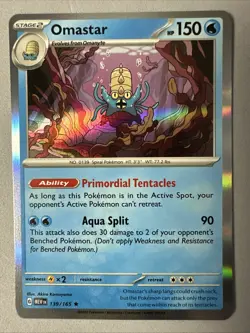 Pokemon TCG * Scarlet & Violet 151 * 139/165 Omastar Rare * HOLO * Fresh Pack - Image 1