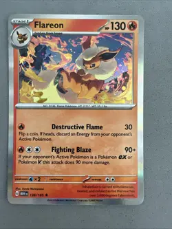 Pokemon TCG * Scarlet & Violet 151 * 136/165 Flareon Rare * HOLO * FRESH PK - Image 1