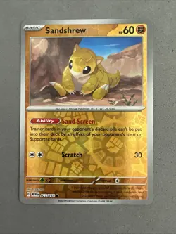 Pokemon TCG * Scarlet & Violet 151 * 027/165 Sandshrew C * REVERSE HOLO * NM - Image 1
