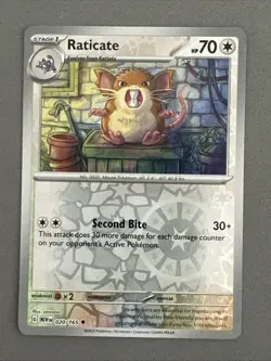 Pokemon TCG * Scarlet & Violet 151 * 020/165 Raticate U * REVERSE HOLO * NM - Image 1