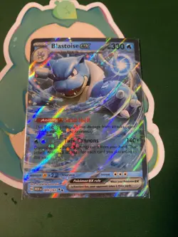 Blastoise ex 151 Ultra Rare Pokemon TCG 009/165 Scarlet & Violet PACK FRESH NM - Image 1