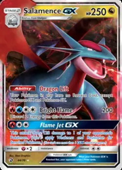 NM-Mint, English - 1 x Pokemon Salamence GX - 44/70 - Ultra Rare Dragon Majesty - Image 1