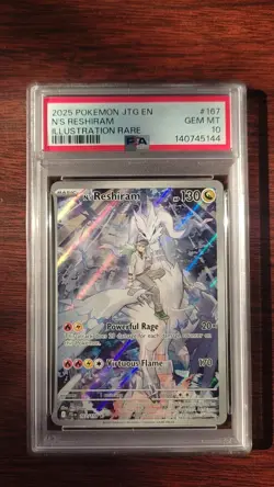 2025 Pokemon Journey Together N’s Reshiram Illustration Rare 167/159 PSA 10 - Image 1