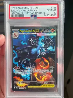 2025 POKEMON PFL EN-PHANTASMAL FLAMES #125 MEGA CHARIZARD X ex PSA GEM MT 10 - Image 1