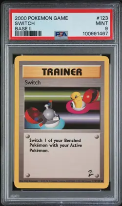 Switch - 123/130 Base Set II - WOTC Unlimited - Pokemon TCG - PSA 9 Mint - Image 1