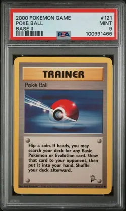 Poke Ball - 121/130 Base Set II - WOTC Unlimited - Pokemon TCG - PSA 9 Mint - Image 1