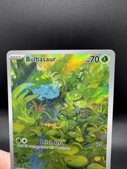 Pokemon TCG Bulbasaur 166/165 Scarlet & Violet 151 Illustration Rare NM English - Image 3