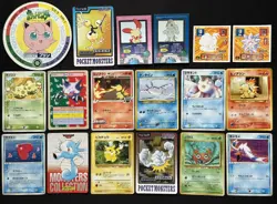 *Played* vintage Japanese cards topsun carddass arceus movie promo Pikachu etc - Image 1