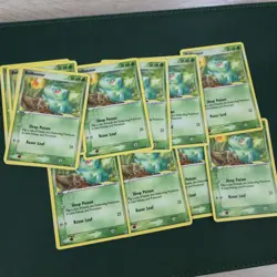 LOT of 12 LP Bulbasaur 54/112 Fire Red Leaf Green Common Nintendo Pokemon Cards - Image 1