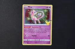 Mew 011/025 Holo Shiny Stamped Pokemon TCG Card Celebrations 2021 NEAR MINT - Image 1