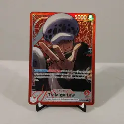 One Piece Trafalgar Law OP14-001 Leader Foil Leader 5000 Power Bandai Card - Image 1