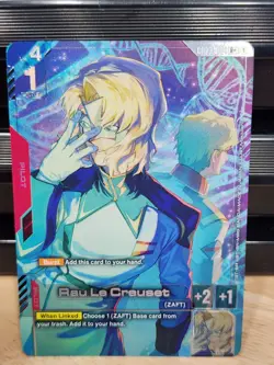 Rau Le Creuset R+ Steel Requiem Gundam Card Game Holo Rare Plus Pilot NM TCG - Image 1