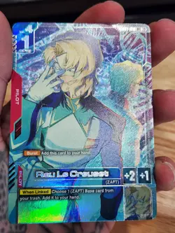 Rau Le Creuset R+ Steel Requiem Gundam Card Game Holo Rare Plus Pilot NM TCG - Image 3