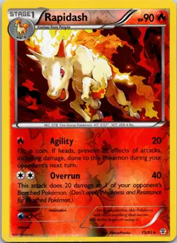Rapidash 15/83 Rare Generations Pokemon Reverse Holo LP - Image 1