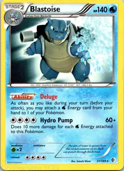 Blastoise 31/149 Holo Rare Boundaries Crossed Pokemon MP - Image 1