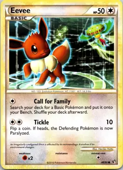 Eevee 48/90 Common HGSS Undaunted Pokemon NM - Image 1