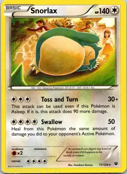 Snorlax 77/124 Rare Fates Collide Pokemon MP - Image 1