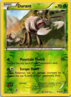 Durant 9/122 Uncommon BREAKpoint Pokemon Reverse Holo NM - Image 1