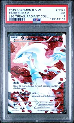 2013 POKEMON LEGENDARY TREASURES RESHIRAM #RC22 HOLO PSA 7 NEAR MINT #125149163 - Image 1