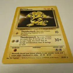 1999 Pokemon Electabuzz base Set #20 Non-Holo Rare LP TCG Nintendo - Image 4