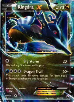 Pokemon TCG Kingdra EX Fates Collide 73/124 Holo Holo Rare MP - Image 1