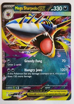 Mega Sharpedo ex Double Rare - 61 - PFL - Pokemon TCG - US SELLER - Image 1