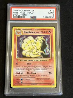 2016 POKEMON XY EVOLUTIONS #15 NINETALES-HOLO PSA 9 - Image 1