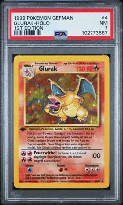 1999 POKEMON GERMAN 1ST ED #4 GLURAK-HOLO PSA 7 - Image 1