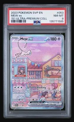 Pokemon Mew ex 053 Sv: Scarlet & Violet Promo Full Art Holo PSA 8 2023 - Image 1