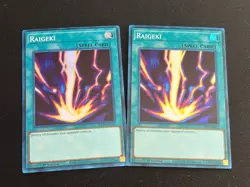 2x Raigeki SDCH-EN021 Super Rare Yugioh Spirit Charmers Lot Played MP/HP - Image 1