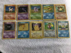 Lot Of 10 Vintage Non-Holo Pokemon Cards Includes Pikachu - No Duplicates - NICE - Image 1