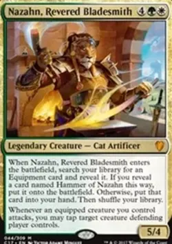 1 x Nazahn, Revered Bladesmith - Foil - Commander 2017 - Light Play - MTG - Image 1
