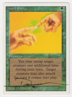 Signed Instill Energy LP Revised Edition Artist Dameon Willich 1994 MTG Magic! - Image 1