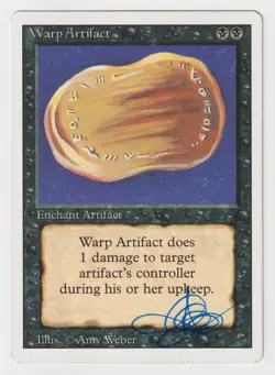 Blue Signed Warp Artifact HP Revised Edition Artist Amy Weber 1994 MTG Magic EDH - Image 1