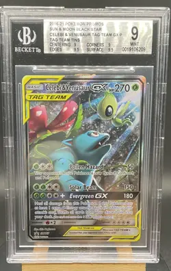 LUCKY BECKETT 9 Celebi & Venusaur GX SM167 POKEMON Sun & Moon **DYNAMIC DUO** - Image 1
