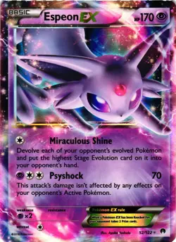 Pokemon TCG Espeon EX 170 52/122 Breakpoint Holo Ultra Rare LP - Image 1