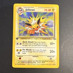 Pokemon TCG Jolteon 1st Edition Jungle Set Holo Rare 4/64 1999 - Image 1