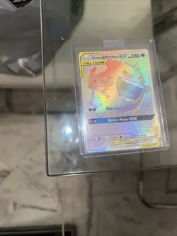 Pokemon Gengar & Mimikyu GX 186/181 Team Up TAG TEAM Secret Rare Holo HP240 - Image 1
