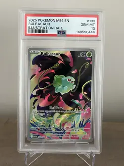 2025 POKEMON MEG EN-MEGA EVOLUTION ILLUSTRATION RARE #133 BULBASAUR PSA 10 - Image 1