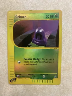 Pokemon TCG Grimer 79/147 Aquapolis Reverse Holo 2002 WOTC Vintage E-reader - Image 1