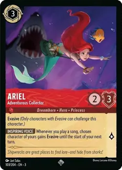 Disney Lorcana TCG - Into the Inklands - Ariel - Adventurous Collector 103/204 - Image 1