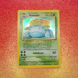 Pokemon TCG Venusaur Base Set 15/102 Holo Rare 100 HP Wizards 1999 Card - Image 1