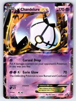 Chandelure EX 77/113 2013 B&W Legendary Treasures Pokemon Card Ultra Rare Nm/Vlp - Image 1