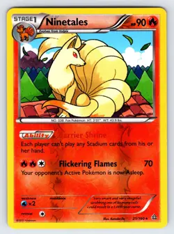 Ninetales 21/160 2015 XY Primal Clash Pokemon Card TCG Reverse Holo Rare Nm/Vlp - Image 1