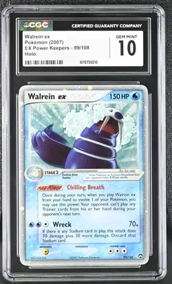 CGC 10 GEM MINT Walrein ex 2007 EX Power Keepers 99/108 Holo Pokemon Card - Image 1