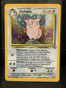 Clefable Holo Rare 1/64 Jungle Unlimited NM/LP English Pokemon Card - Image 1