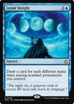 Lunar Insight NM RARE Foundations [FDN] MTG #46 Blue Sorcery Near Mint Regular - Image 1